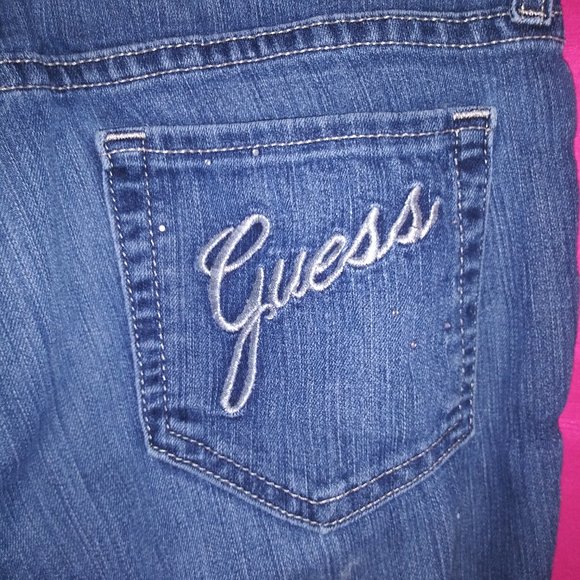 Guess - Medium Rise Skinny Blue Jeans - Picture 5 of 9